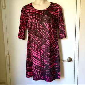 Triste Hot Pink Scribble Sheath Dress